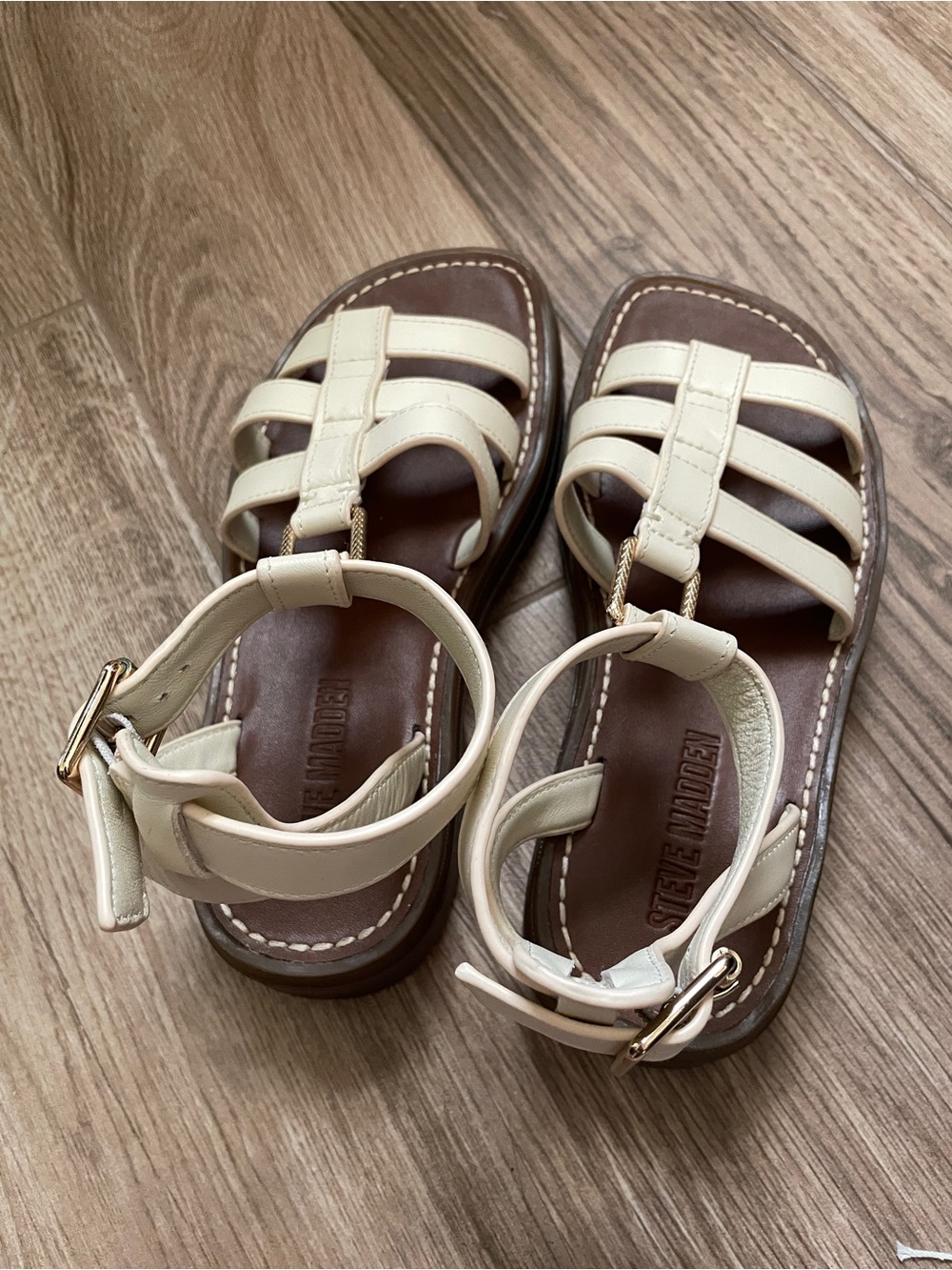 Steve Madden Cream Strappy Sandals